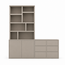 123kast  Vakkenkast/dressoir Albi - 230x30/45x240H cm - push to open lades en deuren - 4cm plank dikte
