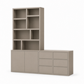 123kast  Vakkenkast/dressoir Albi - 230x30/45x240H cm - push to open lades en deuren - 4cm plank dikte