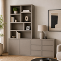 123kast  Vakkenkast/dressoir Albi - 230x30/45x240H cm - push to open lades en deuren - 4cm plank dikte