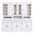 123kast  Buffetkast Capri - 300x45x230H cm - 2 vitrinedeuren - 8 dichte scharnierdeuren - 2 kleppen - 6 lades - met wijnrek - verstelbare planken