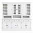 123kast  Buffetkast Capri - 300x45x230H cm - 2 vitrinedeuren - 8 dichte scharnierdeuren - 2 kleppen - 6 lades - met wijnrek - verstelbare planken
