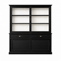 123kast  Buffetkast Miami beach - 160x53x218H cm - 2 vitrinedeuren - 2 lades - 2 dichte schuifdeuren - glazen zijkanten