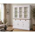 123kast  Buffetkast Sara 01 - 180x46x206H cm - eiken tussen blad - 3 vitrine scharnierdeuren - 3 soft close lades - 3 dichte scharnierdeuren