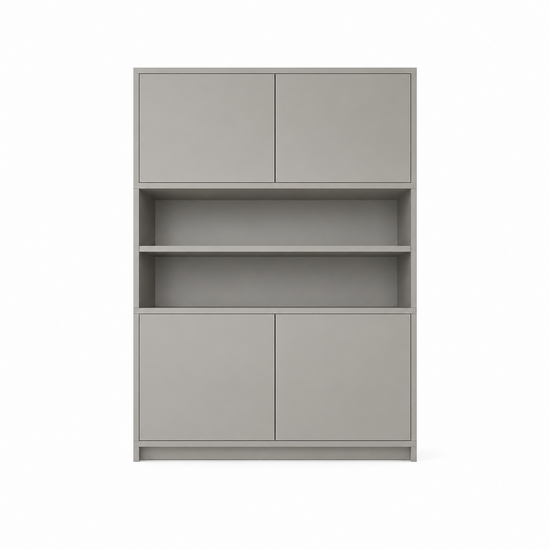 123kast  Vakkenkast Mende - 145x55x200H cm - push to open deuren - open vak