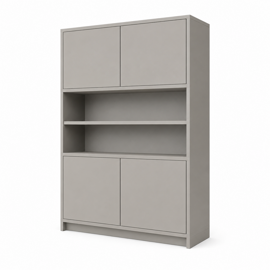 123kast  Vakkenkast Mende - 145x55x200H cm - push to open deuren - open vak