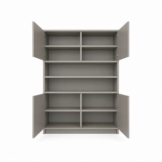 123kast  Vakkenkast Mende - 145x55x200H cm - push to open deuren - open vak
