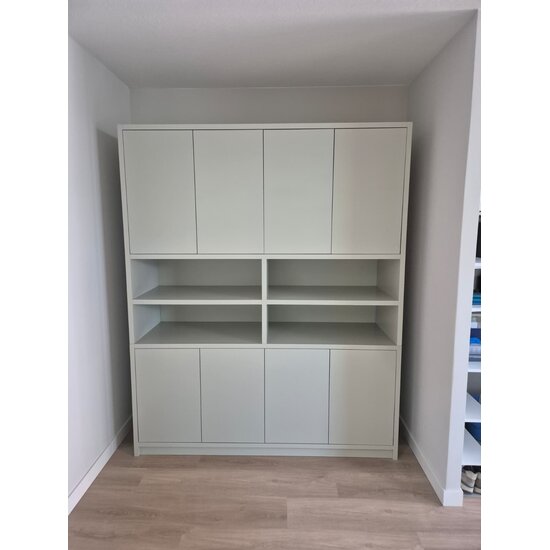 123kast  Vakkenkast Mende - 145x55x200H cm - push to open deuren - open vak