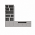 123kast  Tv vakkenkast dressoir Rennes - 300x40x240H cm - push to lades - push to open deuren - open vakken - strakke afwerking