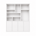 123kast  Vakkenkast Formentera - 200x35x235H cm - plank dikte 4cm - 4 greeploze push to open deuren - strak design