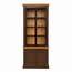 123kast  Vitrinekast Montblanc - 100x43x240H cm - 2 zwarte stalen scharnierdeuren - eiken achterwand - eiken boven en onderlijst - spot verlichting - glazen planken - 1 uitschuif plank - 2 dichte scharnierdeuren