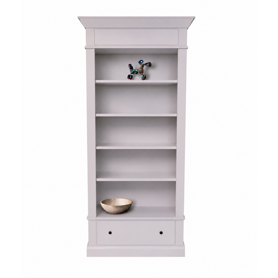 123kast  Brighton library - boekenkast - demontabel - 85x43x240H cm  - 4 verstelbare planken - 1 soft close lade