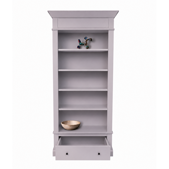 123kast  Brighton library - boekenkast - demontabel - 85x43x240H cm  - 4 verstelbare planken - 1 soft close lade