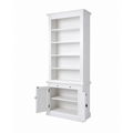 123kast  Boekenkast Melena del Sur  - 100x40x240H cm - 5 planken - 1 uitschuifbare plank - 2 dichte scharnierdeuren - verstelbare planken