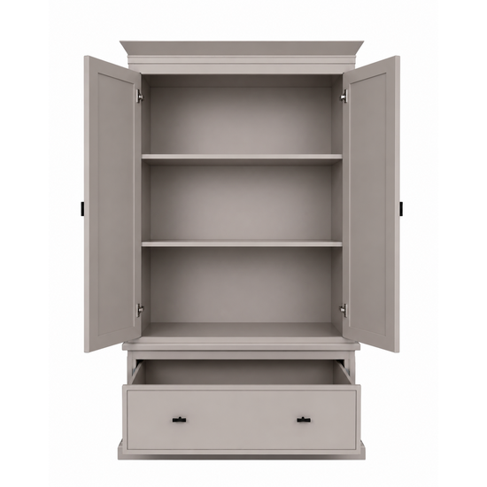 123kast  Kledingkast Sines - 136x60x215H cm - 2 deuren - 1 soft close lade - met verstelbare planken achter de deuren