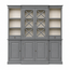 123kast  Buffetkast San Marino - 220x50x215H cm - open vakken - 2 vitrine scharnierdeuren met kruisen - 2 soft close lades - 4 dichte scharnierdeuren