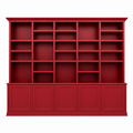 123kast  Boekenkast Mayto - 400x40x240H cm - push to open deurtjes - klassiek/strak