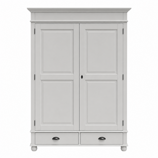 123kast  Kledingkast Bolton - 120x60x205H cm - kledingroede - plank - 2 dichte scharnierdeuren - 2 soft close lades