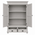 123kast  Kledingkast Bolton - 120x60x205H cm - kledingroede - plank - 2 dichte scharnierdeuren - 2 soft close lades