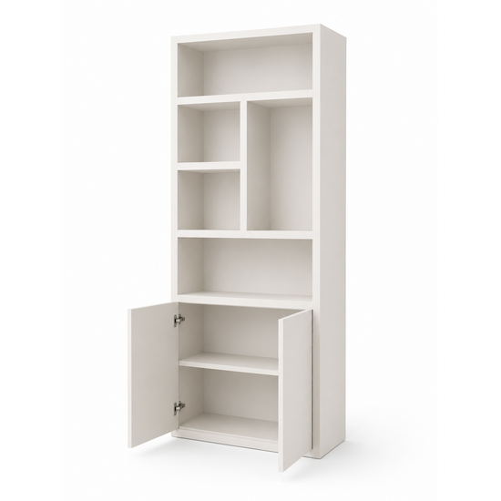 123kast  Vakkenkast Mendoza 01 - 90x35x220H cm - 2 push to open deuren - 5 open vakken