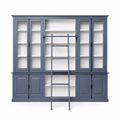 123kast  Boekenkast - English library - 300x50x230H cm - met ladder - met vitrinedeuren - espagnolet sluiting