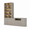 123kast  Tv vakkenkast dressoir Fleurus - 300x40x240H cm - push to open deuren - 4 push to open lades - strakke afwerking (STANDAARD ZONDER VERLICHTING)