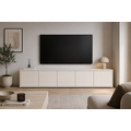 123kast  Tv dressoir Jersey - 300x40x70H cm - strak design - 5 greeploze push to open deuren - 4cm frame dikte