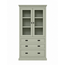 123kast  Vitrine/lade kast Foggia 01 - 107x48x225H cm - 2 vitrinedeuren - 3 brede soft close lades - landelijke/klassiek sierlijst