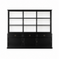 123kast  Buffetkast Miami Beach - 240x53x218H cm - 3 vitrine schuifdeuren - 3 lades - 3 dichte schuifdeuren - glazen zijkanten