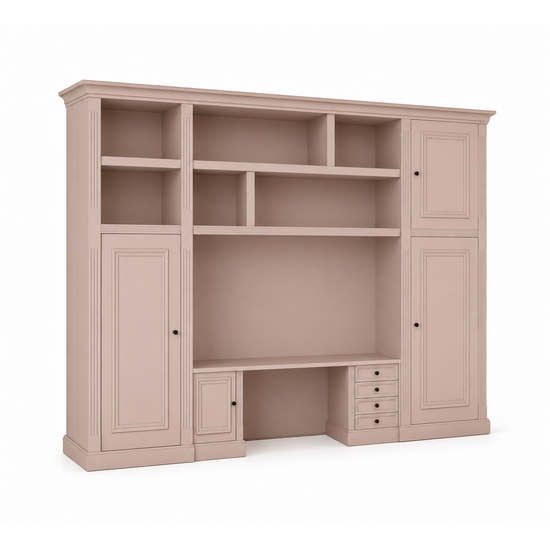 123kast  Bureau kast Mondovi - 400x40x300H cm - 4 soft close lades - 4 scharnier deuren - 6 open vakken - PRIJS OP AANVRAAG