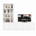 123kast  TV dressoir Lamego - 300x50x240H cm - 5 push to open deuren - vakkenkast