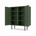 123kast  Opbergkast - Kanpa - 100x40x110H cm - 2 push to open deurtjes - op zwarte stalen pootjes