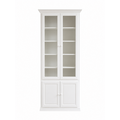 123kast  Vitrinekast/schakelkast LM 01 - 100x40x245H cm - 2 vitrine scharnierdeuren - 5 planken - 2 dichte scharnierdeuren - verstelbare planken - schakelbaar