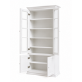 123kast  Vitrinekast/schakelkast LM 01 - 100x40x245H cm - 2 vitrine scharnierdeuren - 5 planken - 2 dichte scharnierdeuren - verstelbare planken - schakelbaar