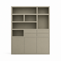 123kast  Vakkenkast Avola - 180x35x220H cm - push to open deuren - 4 push to open lades