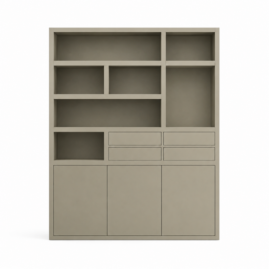 123kast  Vakkenkast Avola - 180x35x220H cm - push to open deuren - 4 push to open lades