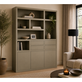 123kast  Vakkenkast Avola - 180x35x220H cm - push to open deuren - 4 push to open lades