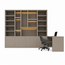 123kast  Vakkenkast Bellac - 365x40x250H cm - boekenkast/inbouw bureau - 5 cm plankdikte - verstelbare planken in boekenkast gedeelte