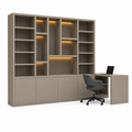 123kast  Vakkenkast Bellac - 365x40x250H cm - boekenkast/inbouw bureau - 5 cm plankdikte - verstelbare planken in boekenkast gedeelte