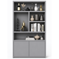 123kast  Vakkenkast San Diego - 120x40x220H cm - 2 push to open deuren - open vakken - greeploze deuren - 5cm plank dikte