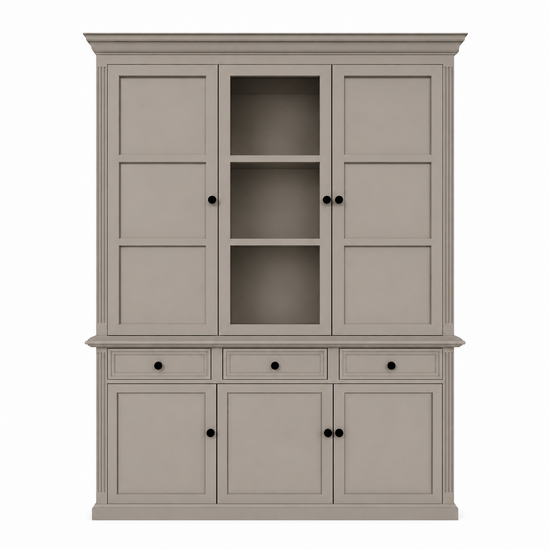 123kast  Buffetkast Richland - 170x51x220H cm - dichte deuren in bovenkast - 6 scharnierdeuren - 3 soft close lades - landelijke stijl
