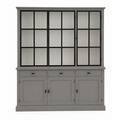 123kast  Buffetkast Montana 03 - 200x46x220H cm - 3 stalen deuren - strak design - zwarte greepjes - 3 soft close lades