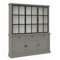 123kast  Buffetkast Montana 03 - 200x46x220H cm - 3 stalen deuren - strak design - zwarte greepjes - 3 soft close lades