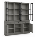 123kast  Buffetkast Montana 03 - 200x46x220H cm - 3 stalen deuren - strak design - zwarte greepjes - 3 soft close lades