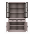123kast  Buffetkast Montana 01 - 130x46x220H cm - 2 stalen deuren - strak design - zwarte greepjes - 2 soft close lades