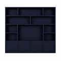123kast  Vakkenkast Milaan - 300x40x240H cm - Cinewall - 1 tv paneel - strak design  - 4 push to open deuren - open tv vak