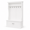123kast  Garderobekast Mykonos - 130x50x220H cm - kapstok met zitbankje - 2 kast deurtjes