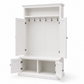 123kast  Garderobekast Mykonos - 130x50x220H cm - kapstok met zitbankje - 2 kast deurtjes