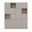 123kast  Vakkenkast Norwich - 210x40x235H cm - 5 cm plank dikte - dichte push to open deuren en open schappen in bovenkast - strak design