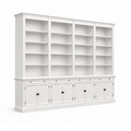 123kast  Boekenkast Melena del Sur - 400x43x240H cm - 16 planken - 4 uitschuifplanken - 8 dichte scharnierdeuren - verstelbare planken