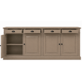 123kast  Dressoir Dortmund - 220x50x90H - 4 deuren - 4 soft close lades - landelijke afwerking